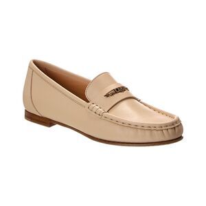 Chloé Logo Leather Loafer, Beige